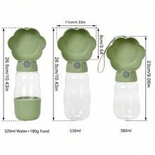 2-In-1 Portable Dog Water Bottle, Suitable For Small And Medium-Sized Dogs And Cats; Leak-Proof Outdoor Drinking Bowl For Puppies; Cute Paw-Print Pet Accessories; Suitable For Chihuahuas And French - Multicolor - View 3