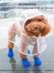 Transparent Waterproof Dog Raincoat - Full-Body EVA Material With Hood Designed For Small To Medium Dogs (Size Up Recommended) Soft Outer Layer Ideal For Pomeranian/Bichon Frise Rainy Walks All-Weather Waterproof Perfect Christmas Gift - Clear - View 16