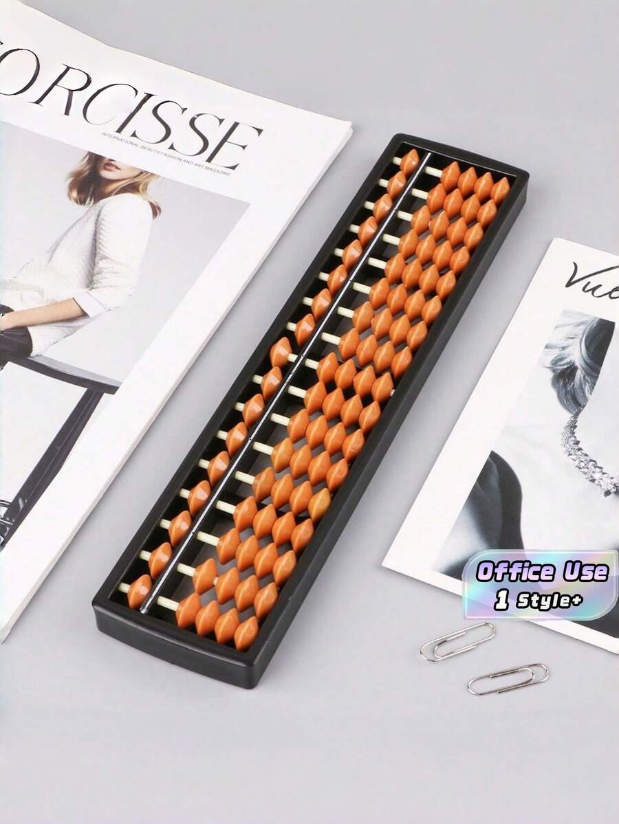 1 PC Multifunctional Rod Compatible With Chinese Japanese Calculator Brown Wood Beads Standard Abacus For Office Adult Use Vintage Abacus - Multicolor - View 1