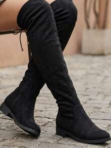 Women Over-The-Knee Boots - Black - View 3