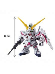 bandai 机甲机器人可动人偶，独角兽高达风格收藏模型套件，动漫战斗机甲桌面摆件，房间装饰，书架装饰，机器人粉丝礼物 - 彩色 - 查看 2