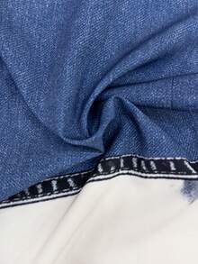 EMERY ROSE Women's Shirt With Denim Effect Print And Button Design - Multicolor - View 3