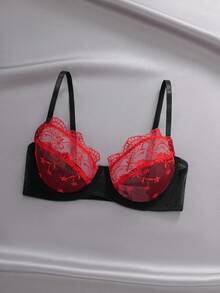 EmpressEnvy Sujetador con aro y efecto push-up con patchwork de encaje en color de contraste - Multicolor - Ver 6
