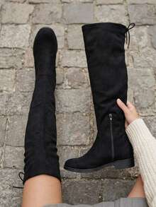 Women Over-The-Knee Boots - Black - View 2