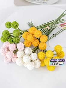 9 /1 pieza Ramo de Crisantemo Artificial Bola Dorada Amarillo Naranja Rosa Blanco Verde Opcional para Decoración de Mesa Mesa de Café Decoración de Flores Falsas para Boda Regalo del Día de la Madre Decoración Exterior Arreglo Floral del Hogar - Multicolor - Ver 1