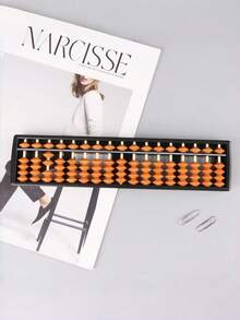 1 PC Multifunctional Rod Compatible With Chinese Japanese Calculator Brown Wood Beads Standard Abacus For Office Adult Use Vintage Abacus - Multicolor - View 5