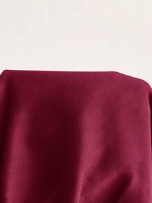 Feyla Women's Asymmetric Neck Solid Color Elegant Asymmetrical Hem Party Dress - Burgundy - View 8