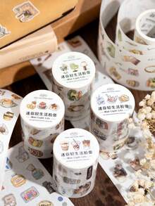 Twilight Die Cut Special Oil Washi Tape Mini Light Life Series Cute Daily Home Hand Drawn Decorative Tapes For Journaling Scrapbooking DIY Crafts - Multicolor - View 2