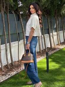 Maca Silvats Fashionable Short Utility Shirt, With Two Symmetrical Chest Pockets, Cinched Waist Design, Overall Neat And Practical - Beige - View 2