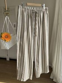 Comfortcana Pantalones casuales y versátiles de primavera/verano con diseño de cintura con cordón para mujer de talla grande - Multicolor - Ver 5