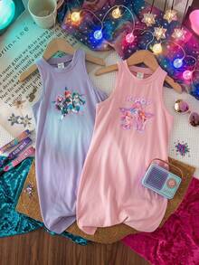 SHEIN 2 piezas Vestidos para niñas jóvenes - Multicolor - Ver 12