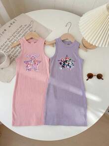 SHEIN 2 piezas Vestidos para niñas jóvenes - Multicolor - Ver 6