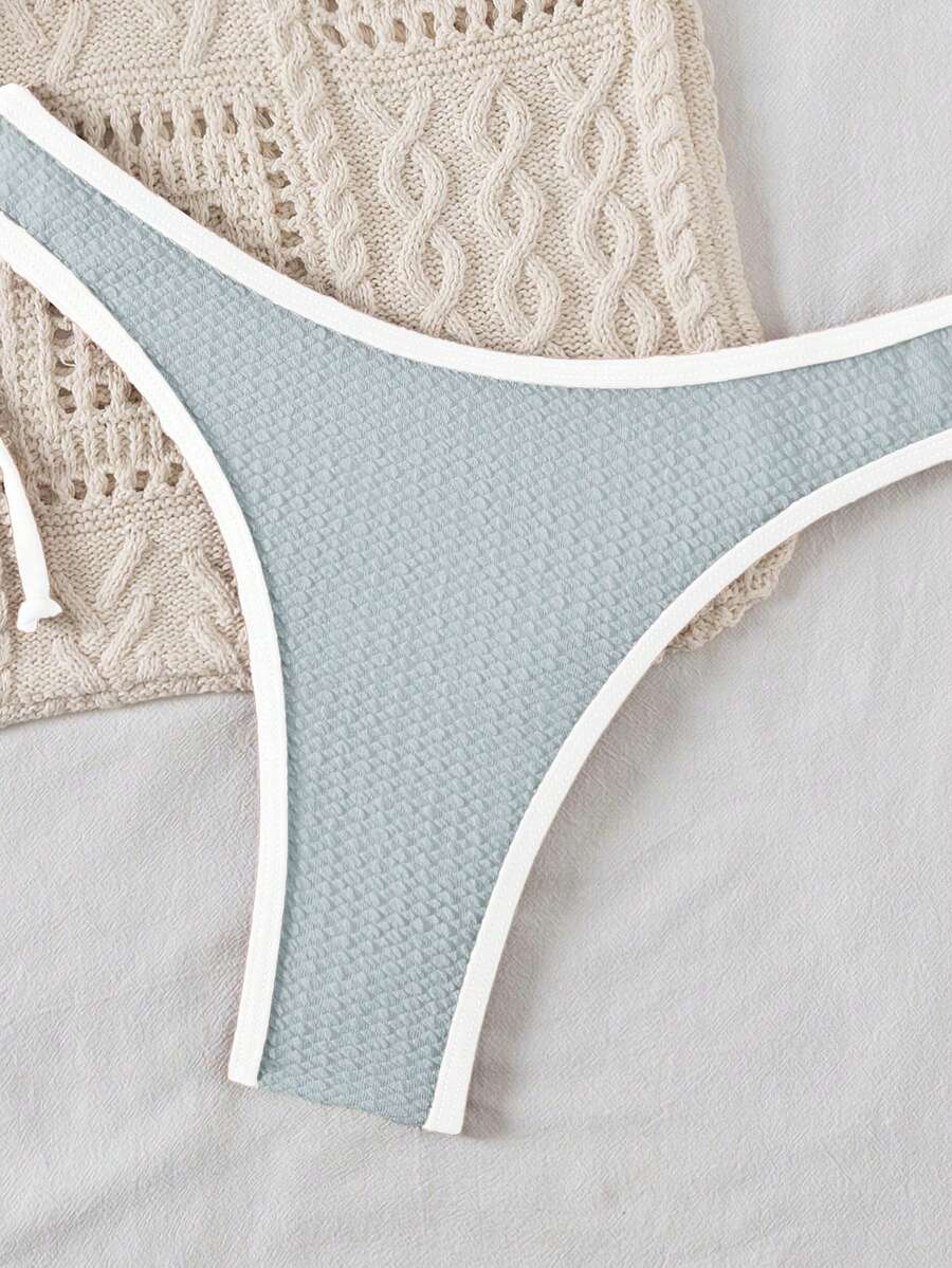 Swim Basics 女士系带性感比基尼泳装套装 - 彩色 - 查看 1