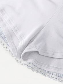 SHEIN Girlism Falda mini de doble capa con volantes tipo pastel y leggings integrados en color negro para adolescentes, estilo casual, deportivo, preppy, para primavera y verano, fresca, básica, versátil, para uso diario, moda deportiva de verano, temporada de vuelta al colegio, uniformes escolares - Multicolor - Ver 6