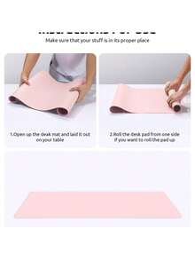 Leather Non-Slip Desk Mat, Large Mouse Pad, Waterproof PU Leather Desk Protector, Keyboard And Computer Mat, Writing Pad-Perfect For Both Office And Home Use. A Minimalist, Multi-Purpose Coffee Table Mat And Makeup Mat That's Easy To Clean And Store. - Multicolor - View 4