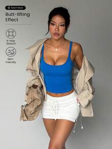 Core Rhythm Core Rhythm Women's Seamless Backless Sexy Sports Tank Top - Blue - View 1