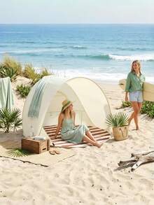 1PC Portable Automatic Pop Up Beach Tent Sun Shelter Sets Up In 2 Seconds Fits 2 People Easy Storage System With Compact Carrying Bag For Beach Picnic Park Family Leisure Summer Outdoor Camping Gear - Instant Pop-up Tent - View 5
