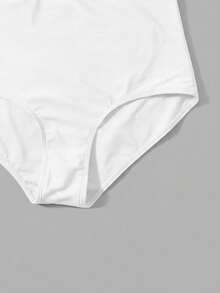 Swim Basics 女款夏季海灘素色休閒比基尼泳褲下身 - 白色 - 查看 3