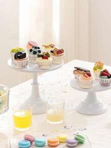 1/3pcs Metal Cake Stand - 8/10/12 Inch White Dessert Display Rack, Suitable For Wedding Birthday Party Decoration, Cake Decorating Supplies, Dessert Table Decor, Cake Tray, Pastry Rack, Treat Stand, Tall White Iron Dessert Table Display Rack, - Multicolor - View 7