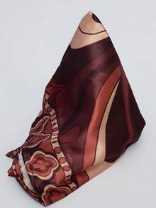 MUSERA 混合印花緞面頭巾 春夏度假性感假期配件 Roja Del Sol - 彩色 - 查看 4