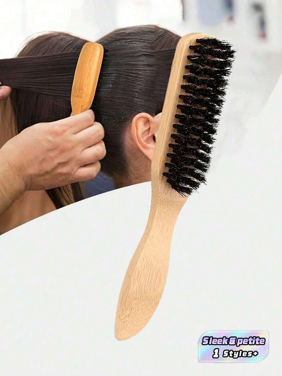 Peine de cerdas suaves, adecuado para crear colas de caballo lisas, suavizar cabellos sueltos, domar el cabello encrespado y controlar la línea del cabello - Peine de punta cónica y cepillo voluminizador, conveniente para seccionar y dividir el cabello. - Multicolor - Ver 1