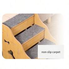 Pet Stairs, Small Dog Climbing Ladder, Dog Stairs, Dog Steps, Senior Dog Climbing Ladder, Sloping, Non-Slip, Wear-Resistant Wooden Stairs, Thickened Non-Slip Mat, Low-Slope Steps. - Multicolor - View 5