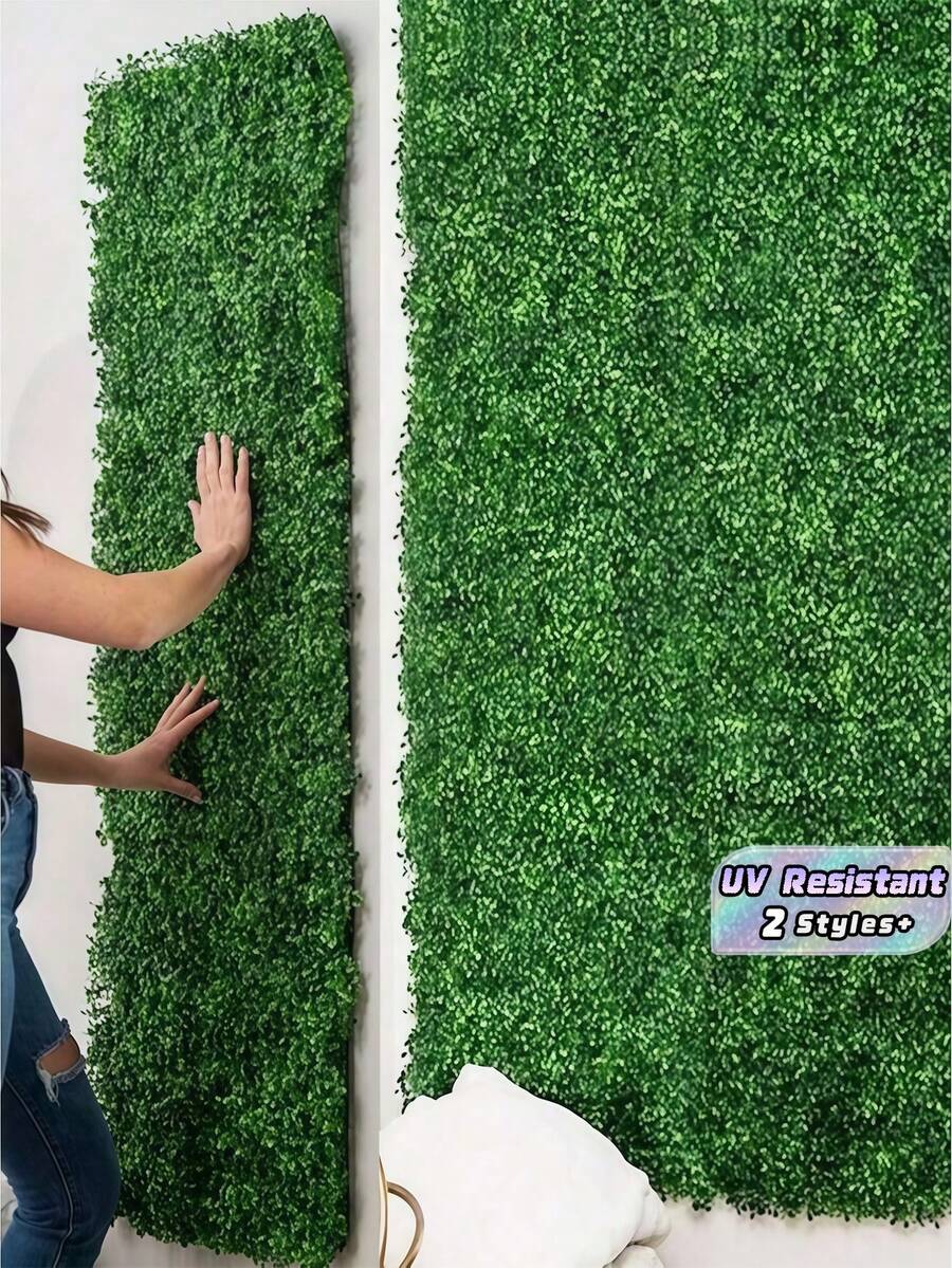 10PCS UV Resistant Durable Artificial Grass Wall Panel Green Fake Ivy Leaf Foliage Privacy Screen For Garden Courtyard Home Interior Outdoor Wall Decor No Maintenance Easy Install - Green - View 1