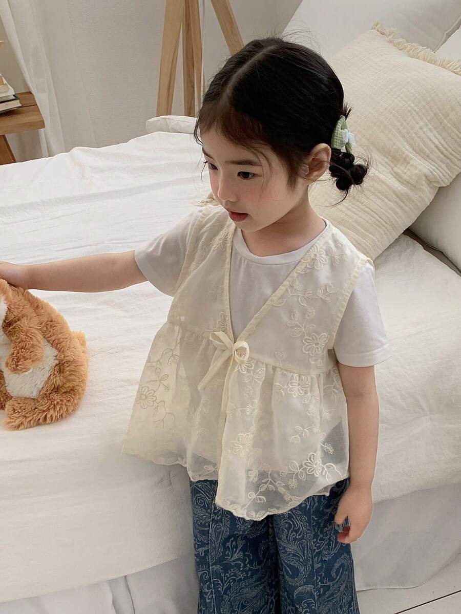 DAZY 嬰兒/幼童(女童)春夏季休閒疊穿上衣 - 白色 - 查看 1