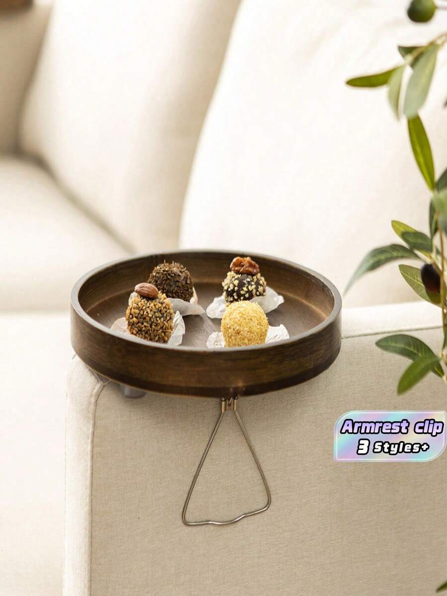 Multi-Purpose Bamboo Sofa Tray For Remote Control, Snacks And Beverages Storage, Household Bamboo Storage Tray - Brown - View 1
