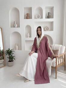Al Najma Women's Embroidered Abaya - Multicolor - View 6