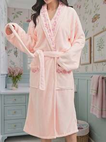 1pc Women's Home Bathrobe Lace Lace Craft Bathrobe Absorbent Soft And Elegant Bathroom Bathrobe Wearable Bath Towel Student Dormitory Bathrobe Suitable For Bathroom, Sauna Sweat Steaming Hotel, Gym, Travel, Gifts, Salon, Sports, Outdoor, Beach, School, Back To School, Travel, Travel Accessories, Home Necessities. Skin Care - Multicolor (L) One Size - View 5