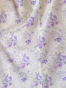 Feyla Set 2 Potong Atasan Lengan Panjang Warna Polos Ukuran Besar & Gaun Camisole Motif Bunga - MultiWarna - View 9