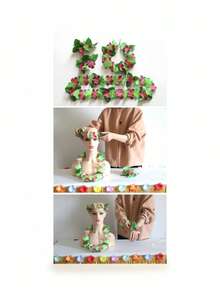 1PC Artificial Silk Flower Wreath Set Floral Headband Bracelet Set Beach Party Dance Performance Stage Show Props Hawaiian Summer Decor Boho Theme Event Holiday Gift Trending Now - View 4