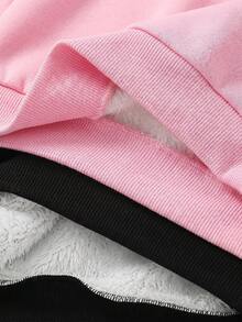Maija Kids Maija Kids 2件組 BASICS 兒童少女休閒百搭舒適保暖內裡圓領寬鬆長袖針織套頭運動衫 多款套裝 2款各1件 2件組 適合通勤、上學、日常休閒、度假旅遊、運動，適用於秋冬季節 - 粉色 - 查看 6