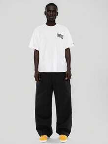 FORM&CHAOS Herren Sommer Locker Kurzarm Streetwear Vintage Reine Baumwolle Bedrucktes T-Shirt - Weiss - Übersicht 1