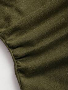 Sweetra Women's New Fashion Versatile Shiny Knit Tank Top With Waist Cinched, Flared Neckline And Asymmetrical Hem - Army Green - View 5