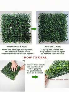 10PCS UV Resistant Durable Artificial Grass Wall Panel Green Fake Ivy Leaf Foliage Privacy Screen For Garden Courtyard Home Interior Outdoor Wall Decor No Maintenance Easy Install - Green - View 6