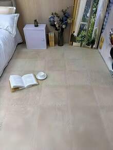 16片家用純色拼接地墊 DIY可裁剪毛絨加厚泡棉地板地毯墊 臥室客廳裝飾拼圖墊 柔軟防滑隔音保暖地板保護磚 - 多色-駝色 - 查看 6