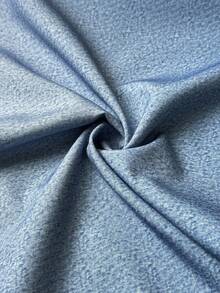 Maweii Rok Panjang Kasual Efek Denim Kancing Depan untuk Wanita Ukuran Plus (Musim Gugur) - Biru - View 7