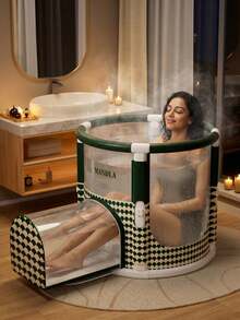 1 Folding Portable Bathtub For Adults, Large-Capacity Full-Body Soaking Tub With Support Frame, Space-Saving Home Spa Bath Bucket, Opens In 5 Seconds And Easy To Install - A - View 7