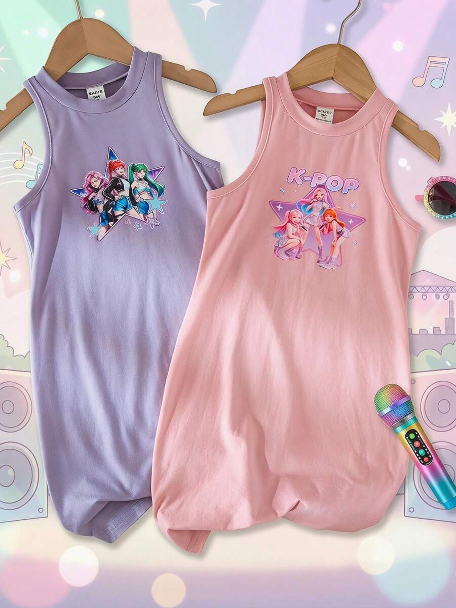 SHEIN 2 piezas Vestidos para niñas jóvenes