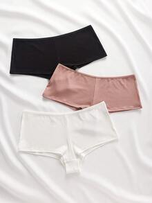 Ocili 3pcs/Set Women's Minimalist Line Design Hipster Panties, Multi-Color - Multicolor - View 1