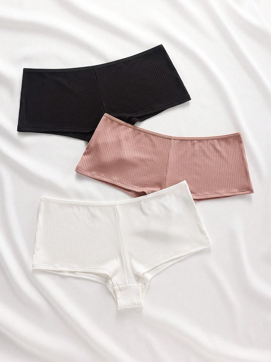 Ocili 3pcs/Set Women's Minimalist Line Design Hipster Panties, Multi-Color - Multicolor - View 1