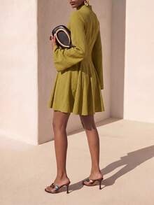 Women Midi Dresses - 軍綠色 - 查看 3