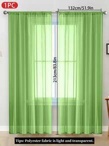 1Pc Solid Color Light-Weight Voile Curtain, Modern Minimalist Polyester Sheer Window Curtain For Bedroom, Living Room, Balcony Decoration - Multicolor - View 9
