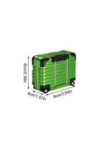 Haus Hana Earphone Case And Phone Holder Two In One Storage Box, Luggage Designed Headphone Storage Box, Luggage Shaped Design, Handle Pull Open To Reach Phone Holder, Apple Headphone Protective Cover, Headphone Protective Bracket. - Multicolor - View 6