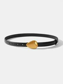 MOTF PREMIUM CINTURÓN DE MODA CON HEBILLA LÍNEA DE COCHE MARRÓN PRE - Negro - Ver 5
