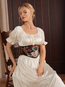 Myrelith 1pc Corset Belt Suitable For Matching With Dresses - Black - View 4