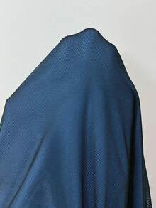 SHEIN Raffinéa 女款對比色網紗雙層領收腰修身時尚優雅美人魚無袖露背洋裝 - 天藍色 - 查看 8