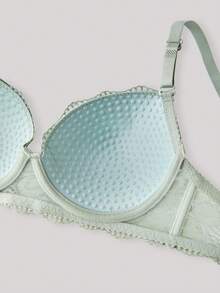 Hourtrue Lace Lingerie Set (With Underwire, Triangle Panty)For Summerfor Summer - Olive Green - View 6